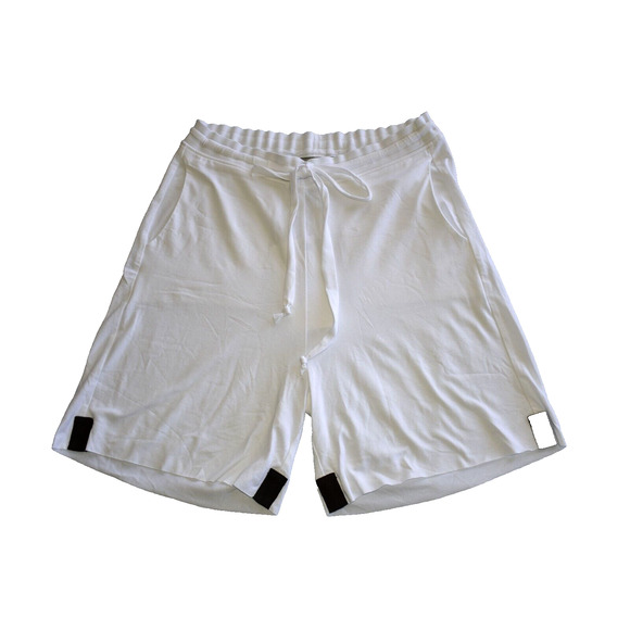 A4 NWT HENRIETTE STEFFENSEN White Stretch Pockets Drawstring Shorts Size S $135 - Picture 4 of 6